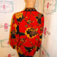 Vintage Talbots Red Chain Blouse Size M