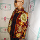 Vintage KAktus Burgundy Chain Design Bomber Jacket Size 2x