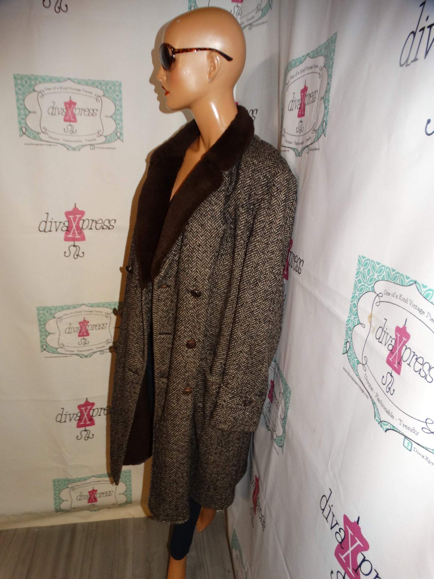 Vintage Mount Erin Brown/Black Wool Heavy Coat Size 2x