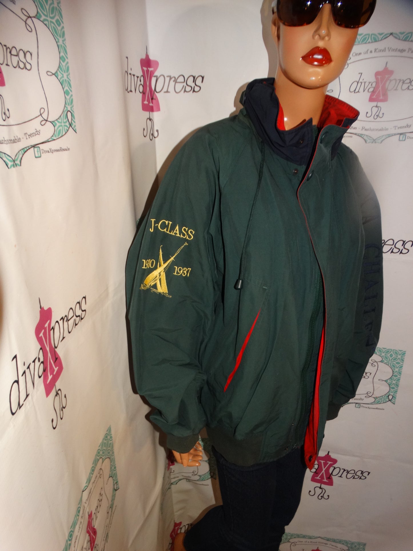 Vintage Nautica Green Challenge Jacket Size XL