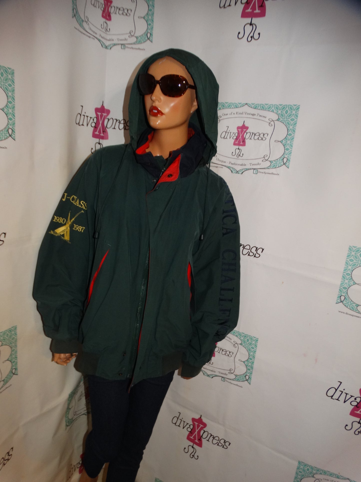 Vintage Nautica Green Challenge Jacket Size XL