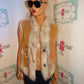 Vintage Overland Suede Authentic Fox Fur Lined Vest Size M