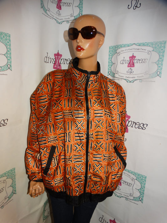 Vintge AVon Brown/Black Bomber Jacket Size 1x