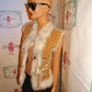 Vintage Overland Suede Authentic Fox Fur Lined Vest Size M