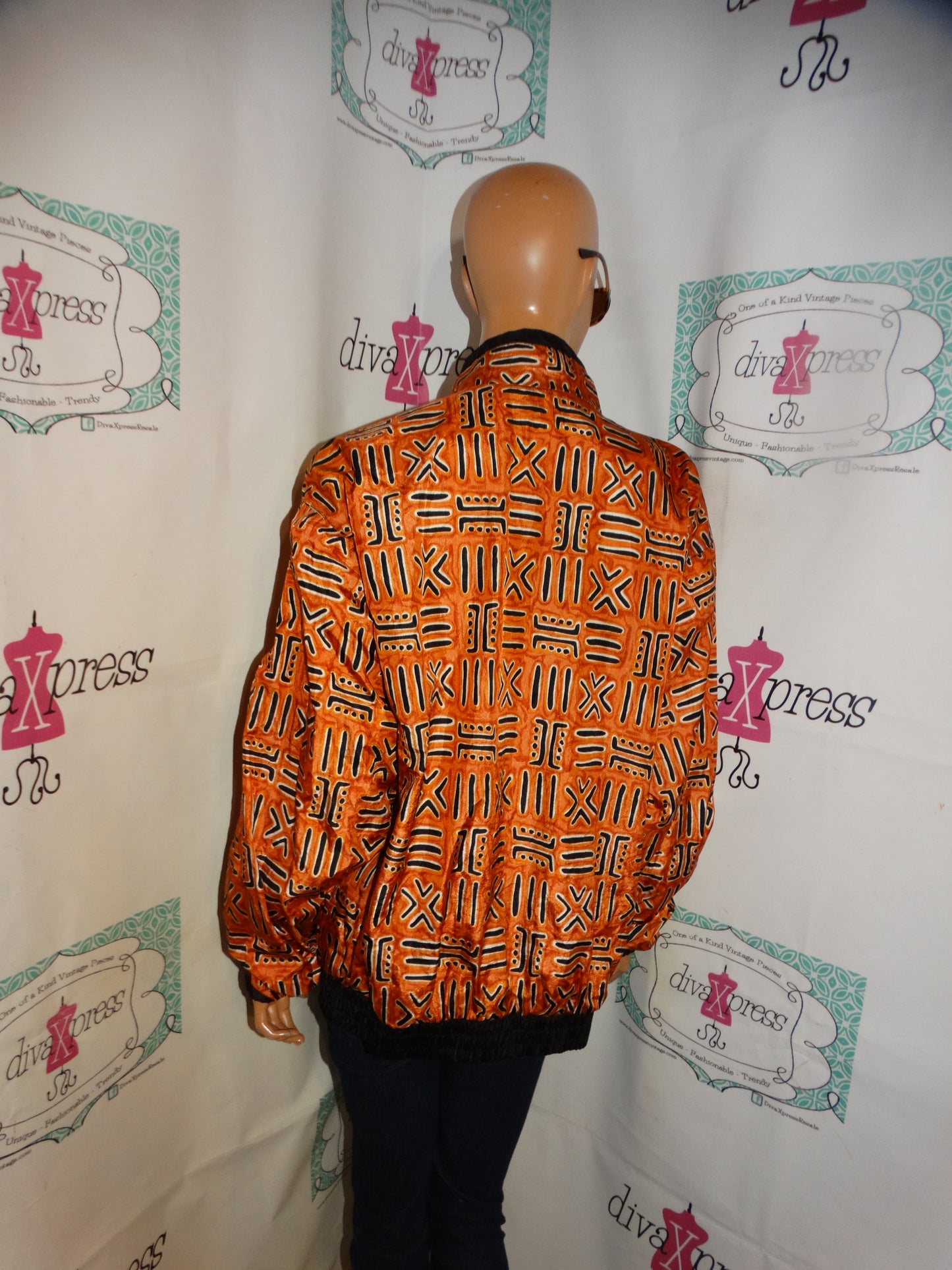 Vintge AVon Brown/Black Bomber Jacket Size 1x