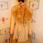 Vintage Tan Faux Fur Coat/Jacket Size M