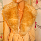 Vintage Tan Faux Fur Coat/Jacket Size M