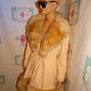 Vintage Tan Faux Fur Coat/Jacket Size M