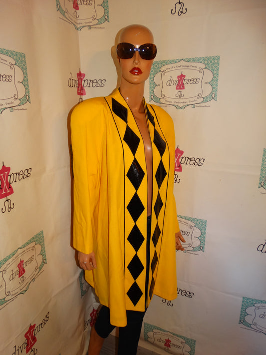 Vintage Rafael Yellow/BlackThrow Blazer Size 1x