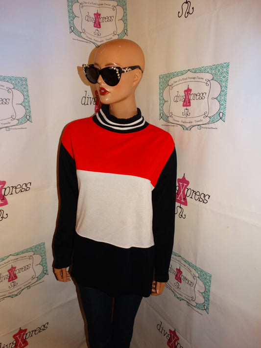 Vintage Sporting Club Black/REd/White Sweat Shirt Top Size M