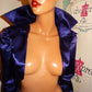 Vintage Purple Satin High Shoulder Tuxedo Blazer Size XS