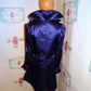 Vintage Purple Satin High Shoulder Tuxedo Blazer Size XS