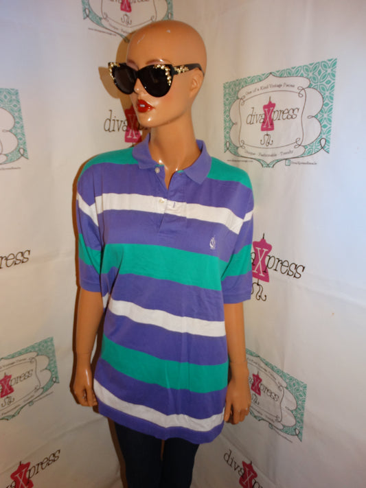 Vintage Nautica Purple/Green Polo Shirt Size L
