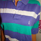 Vintage Nautica Purple/Green Polo Shirt Size L
