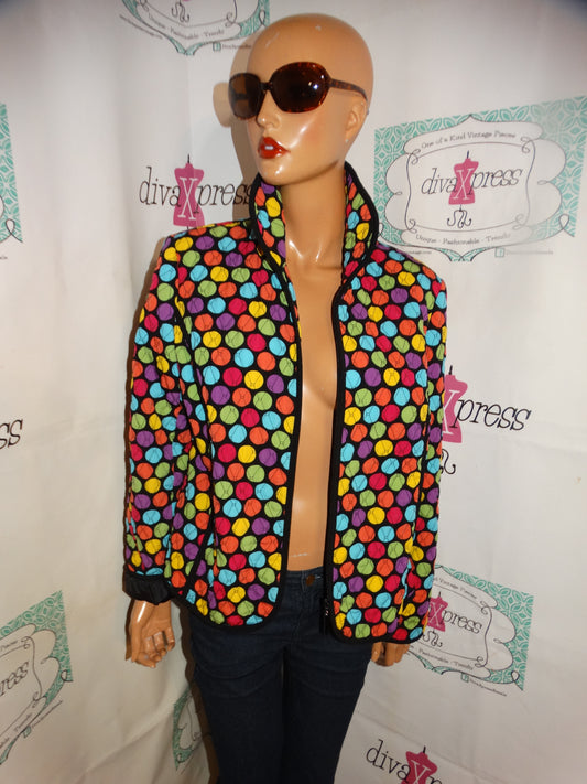 Vintage RQT Black Colorful Jacket Size M