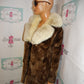 Vintage Jones Fur Brown Fur Fox collar Coat Size L