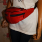 Vintage Red Leather FAnny Pack