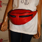 Vintage Red Leather FAnny Pack