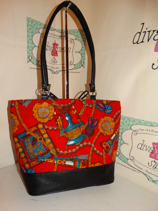 Vintage REd Chain Purse Size L