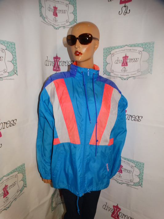 Vintage ReeBok Blue Pink/White Jacket Size L