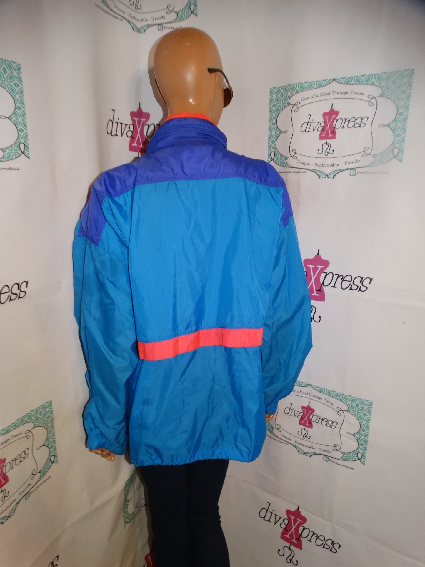 Vintage ReeBok Blue Pink/White Jacket Size L