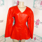 Vintage Keyzia Red Leather Peplum Top Size M