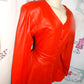 Vintage Keyzia Red Leather Peplum Top Size M