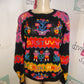 Vintage Joye Fun Pink ABC Sweater Size M