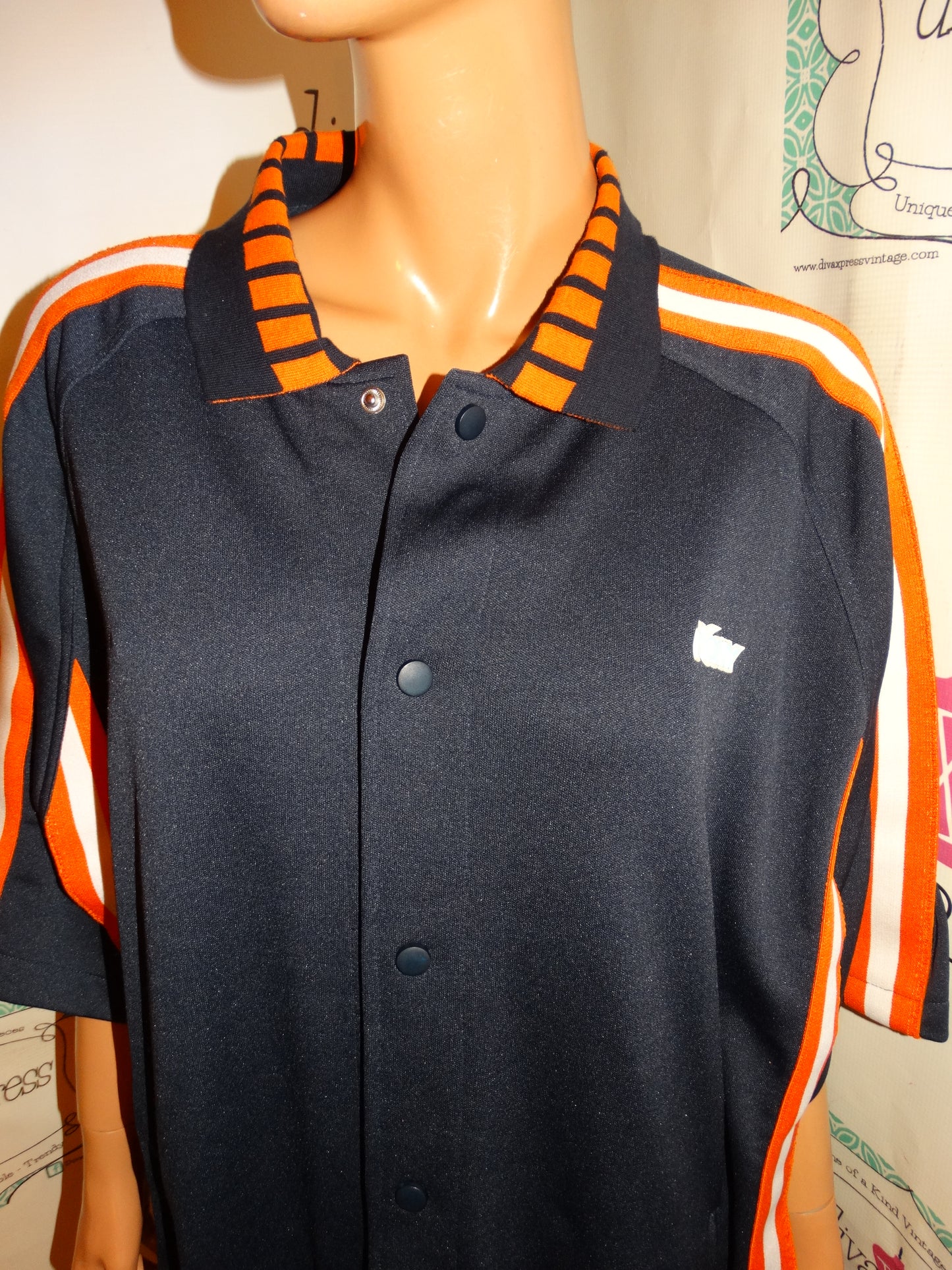 Vintage Pony Blue/White Orange Jersey Jacket Size 3x
