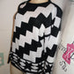Vintage Jeana Black/White Sweater Size M