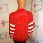 Vintage Tony Lambert Red/White Stripe Cardigan Size M