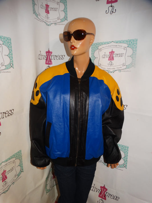 Vintage Michael Hoban Royal Blue Tiger Face Coat Size 1x