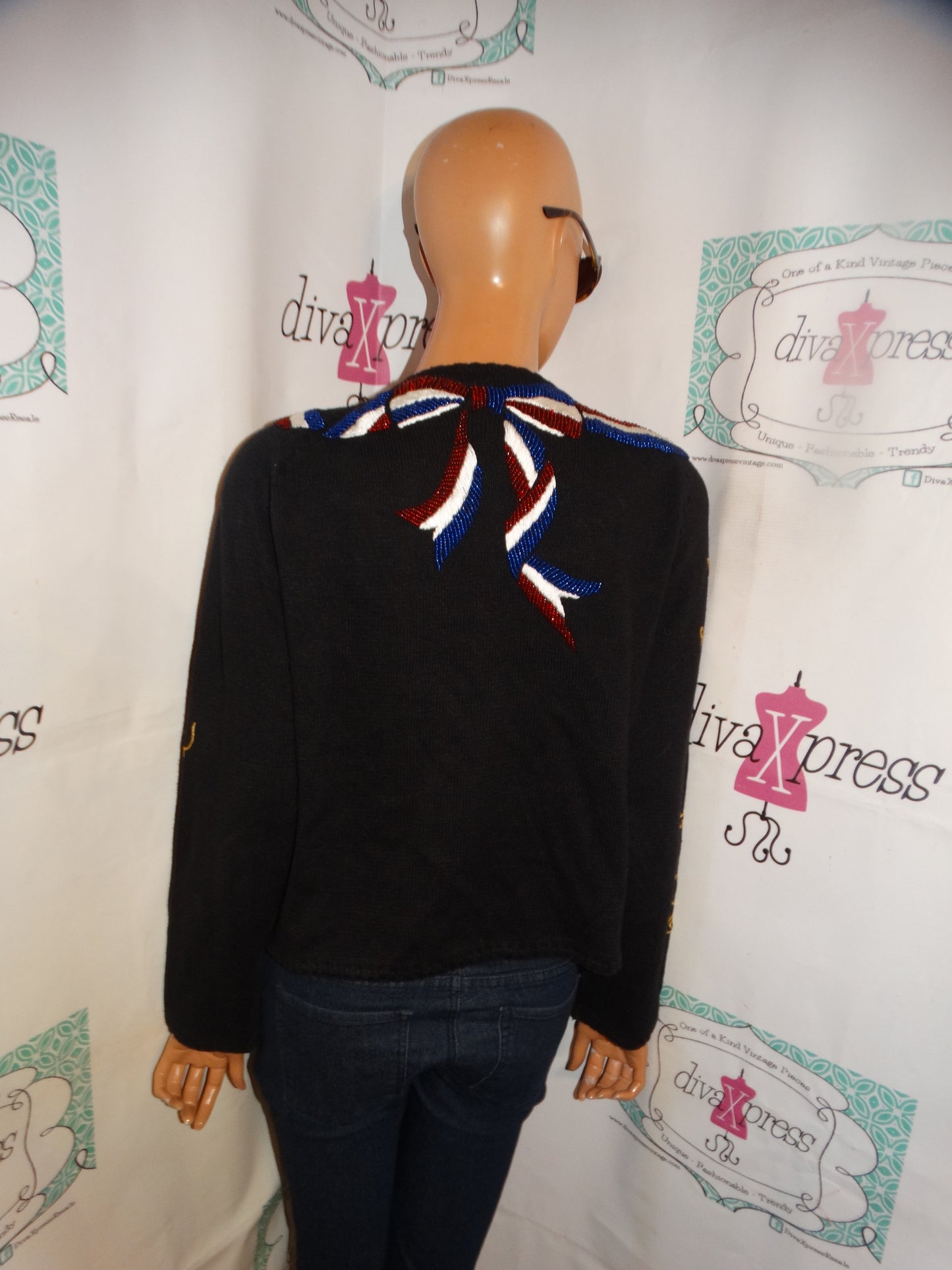 Vitnage Michael Simon Black Paris sweater Size L