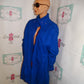 Vintage Jennifer Chase Blue  Coat with Plaid Lining Size 1x