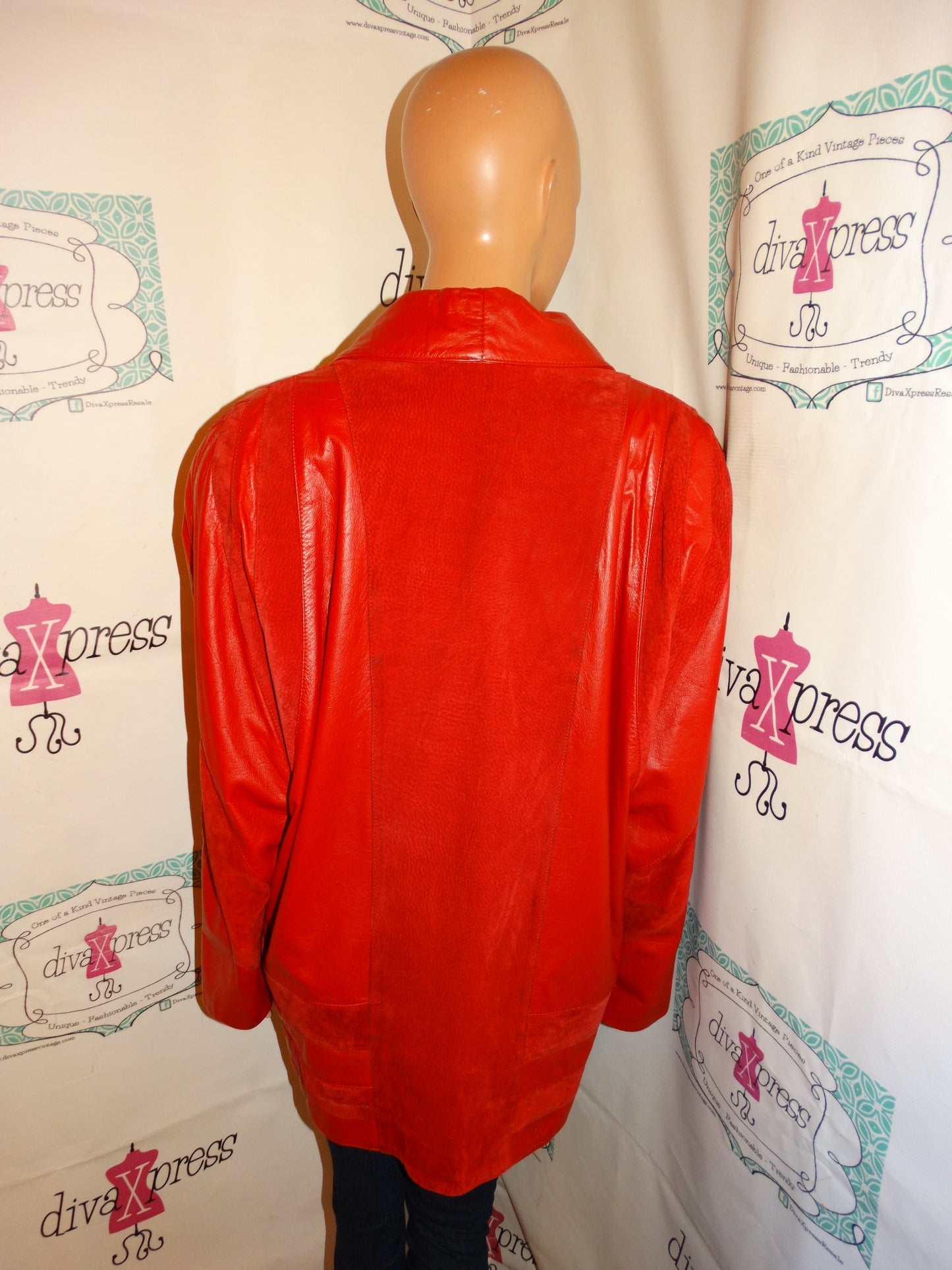 Vintage Pelle Red Leather Jacket Size L-XL
