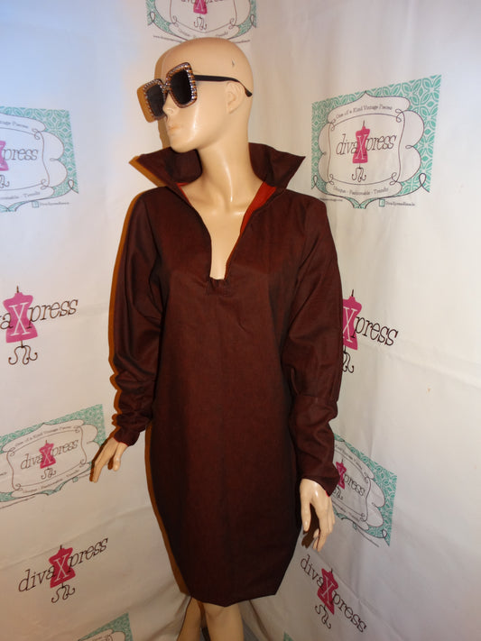 Vintage REd Jean Custom Made Dress Size L