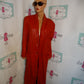 Vintage Pelle Red Leather Long Coat Size L