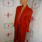 Vintage Pelle Red Leather Long Coat Size L
