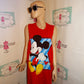 Vintage Red Mickey Mouse T Shirt Dress Size M
