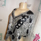 Vintage Stargroup Black Silver Sequins Butterfly Top Size M