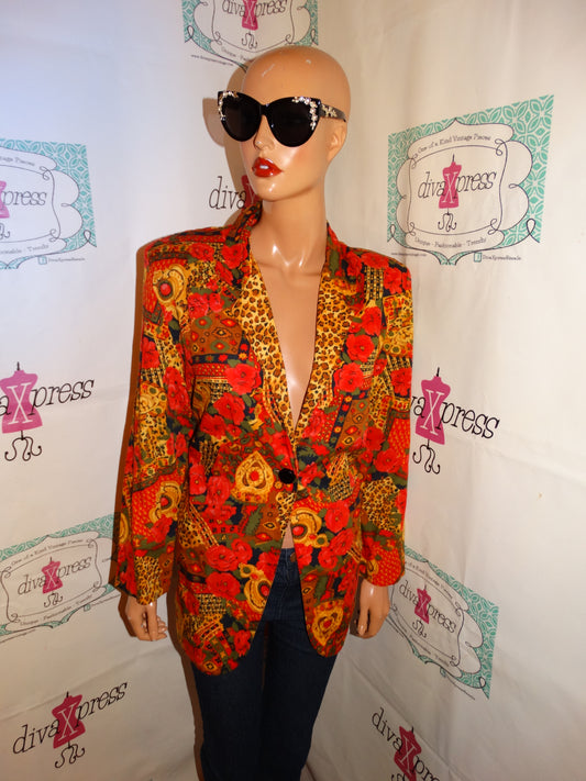 Vintage J Andrews Gold/REd Chain Style Blazer Size M