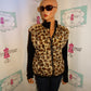Vintage Lisa Internation Rabbit Fur Leopard Sweater Top Size L