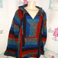 Vintage Red/Blue/Black Hooded Top/Jacket Size L