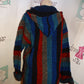 Vintage Red/Blue/Black Hooded Top/Jacket Size L