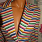 Vintage Randy Kemper White Colorful Stripe Blazer Size M