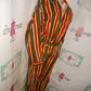 Vintage PAco Green/REd/GReen Stripe 2 Piece Pants Set Size L/XL