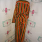 Vintage PAco Green/REd/GReen Stripe 2 Piece Pants Set Size L/XL