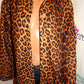 Vintage MAryl Bell Leopard Long Throw Jacket Size 2x