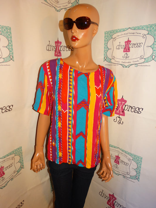 Vintage Rafella Colorful Blouse Size L