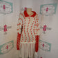 Vintage REd/White Shingle Sweater Dress Size M